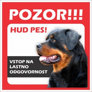 Opozorilna tabla POZOR HUD PES (Slika vašega psa)