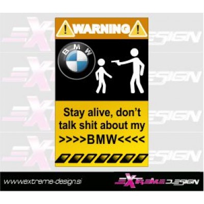 Nalepka Warning  - BMW