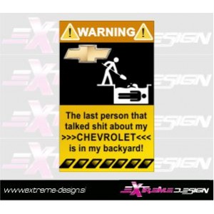 Nalepka Warning - chevrolet