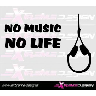 Nalepka No music no life - slušalke