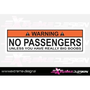 Nalepka warning passengers