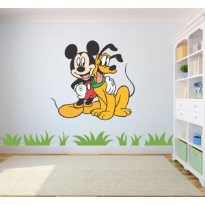 Stenska Nalepka Miki Miška - Mickey Mouse in prijatelj