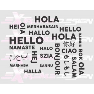 Stenska Nalepka Pozdravi v različnih jezikih