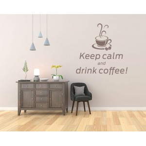 Stenska Nalepka Keep calm drink coffe